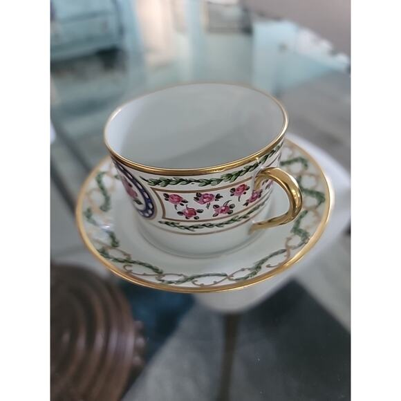 Haviland Limoges Cup & Saucer Set Louveciennes France Tea Estate Gold Trim China - Picture 5 of 13